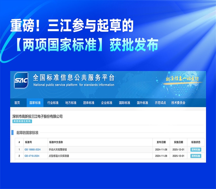 重磅！高新投三江参与起草的两项国家标准获批发布，助推行业高质量发展